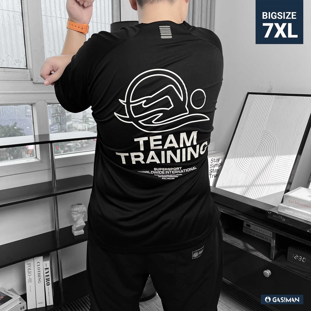 Áo Thun Thể thao Big size Freestyle Stroke màu Đen