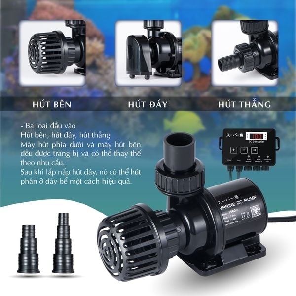 Máy bơm nước Marine DC, chống giật và chỉnh công suất cho hệ thống bể cá thủy sinh