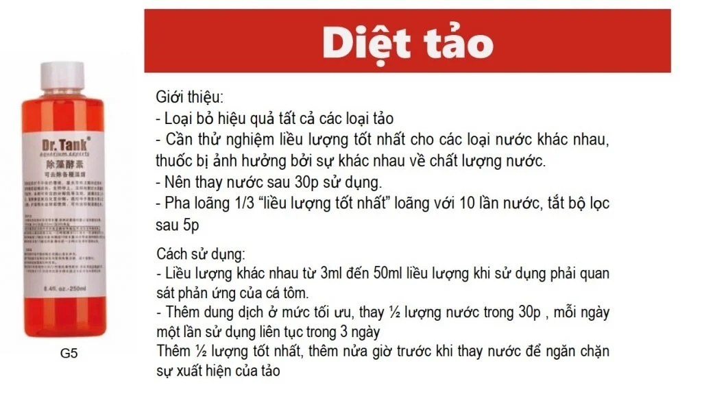 Dung dịch diệt rêu tảo hại Dr.Tank Algae Control Zym