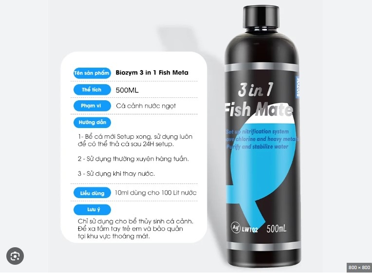 Biozym 3 in 1 Fish Meta ổn định chất lượng nước trong 24h