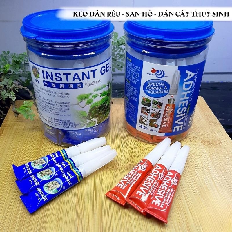 Keo dán cây thủy sinh (Xanh Đỏ), chuyên dán rêu, ráy cây thuỷ sinh