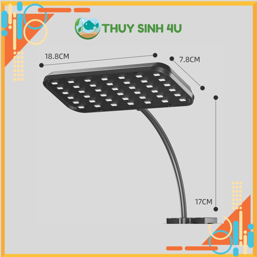 Đèn thủy sinh Deyao CF 02 - Gebo CF 02 RGB, đèn đỏ cá không đỏ nước