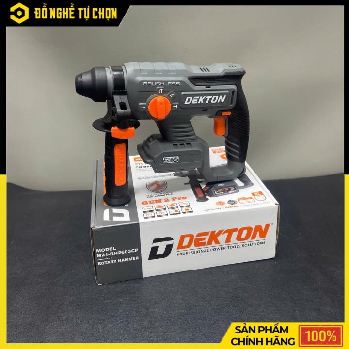 Máy Khoan Búa Pin Dekton M21-RH2603CP – Động Cơ Không Chổi Than – Lực Đập 2.6J – Đầu Kẹp SDS Plus – Hàng Chính Hãng Có VAT