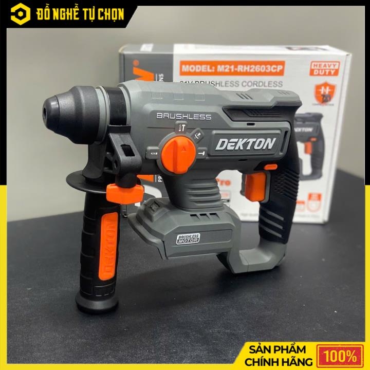 Máy Khoan Búa Pin Dekton M21-RH2603CP – Động Cơ Không Chổi Than – Lực Đập 2.6J – Đầu Kẹp SDS Plus – Hàng Chính Hãng Có VAT