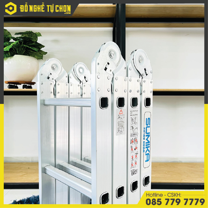 Thang Nhôm Gấp Đa Năng 4 Đoạn - 12 Bậc Sumika SK603