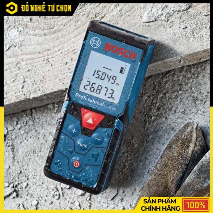 Máy đo khoảng cách laser Bosch GLM 40-12 (Tia đỏ) – Gọn nhẹ, Chính xác, Đa năng cho mọi công trình