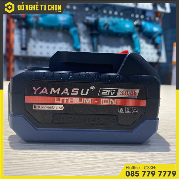 Pin 21V 3.0Ah Yamasu YMS-M21V-3.0A – Pin Lithium-Ion Dung Lượng Cao – Tương Thích Dụng Cụ 21V – Hàng Chính Hãng Có VAT