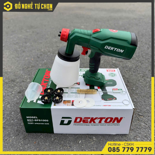 Súng phun sơn hoạt động bằng pin hiệu DEKTON, Model:M21-SPS1000