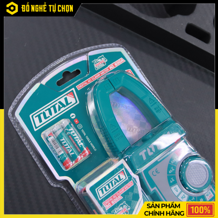 Ampe Kìm Điện Tử Total TMT766001 – True RMS – Đo Dòng AC 600A, Áp 600V – NCV, Giữ Dữ Liệu, Đèn Pin – Hàng Chính Hãng Có VAT