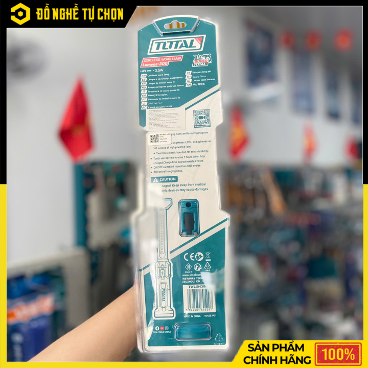 Đèn làm việc dùng pin lithium-ion-Hiệu Total- Model: TWLI043006 -4V