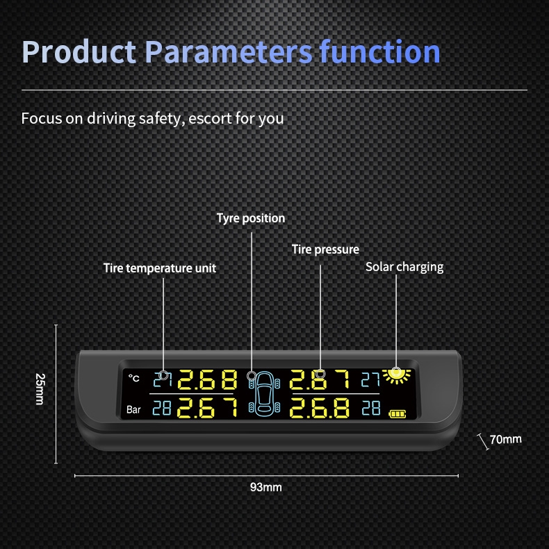 Cảm Biến Áp Suất Lốp Ô Tô TPMS Cao Cấp CareUD T882 (2 phiên bản, Gắn Trong hoặc Gắn Ngoài)