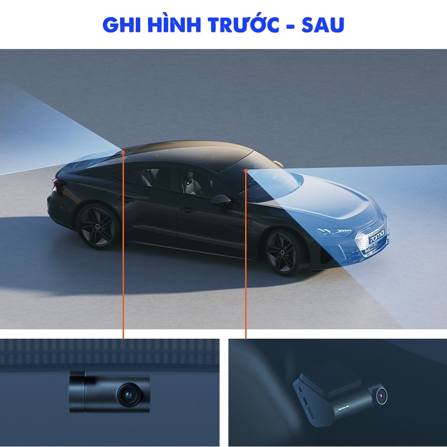 Camera Hành Trình 70mai Dash Cam A200 HDR 1080P Phiên Bản QUỐC TẾ ghi hình trước sau, Night Owl Vision