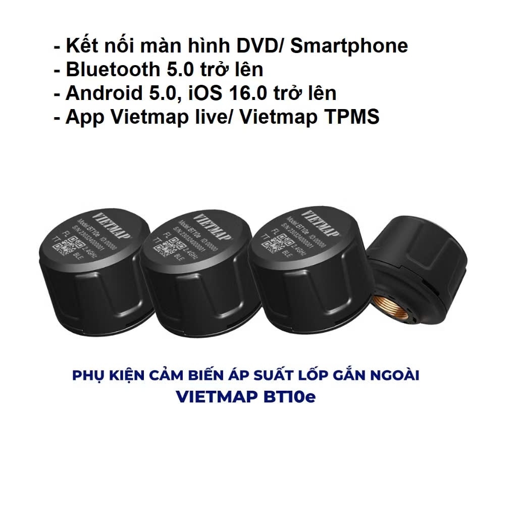 Cảm Biến Áp Suất Lốp Vietmap BT10 Bluetooth 5.0 Kết nối Android Box / Màn Hình Android / Điện Thoại