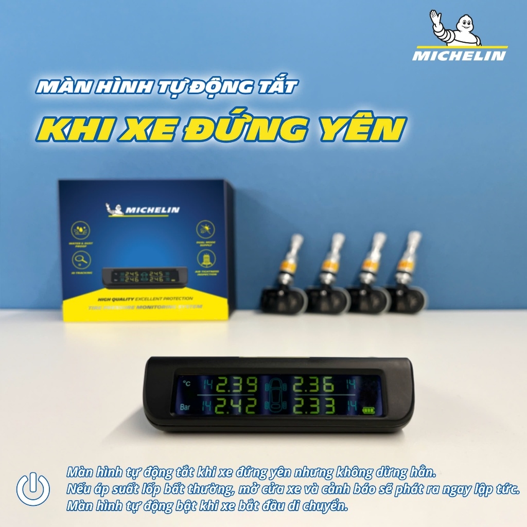 Cảm Biến Áp Suất Lốp Ô Tô Michelin TPMS 501B-M CAO CẤP cảm biến Gắn Trong (phiên bản 2025)