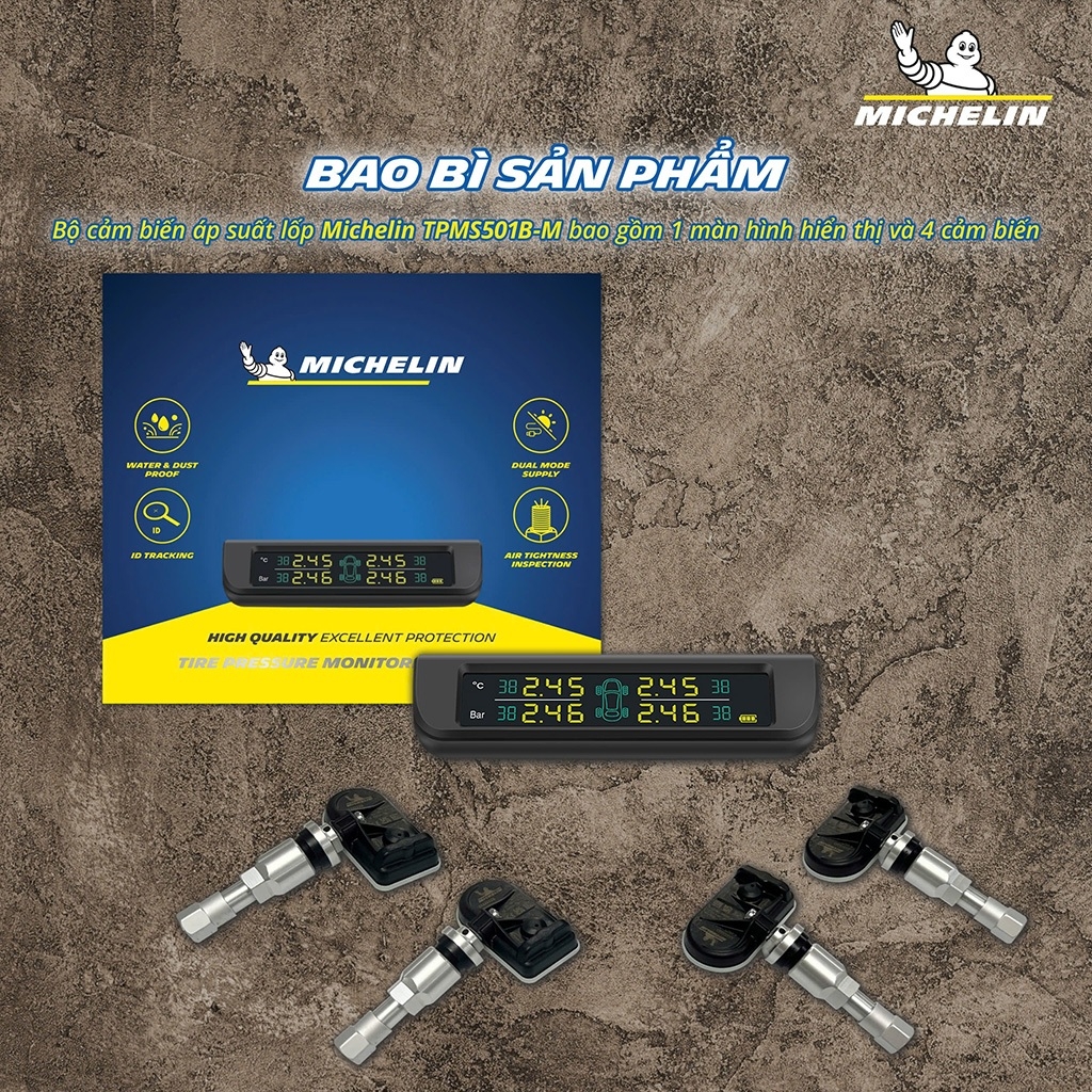 Cảm Biến Áp Suất Lốp Ô Tô Michelin TPMS 501B-M CAO CẤP cảm biến Gắn Trong (phiên bản 2025)