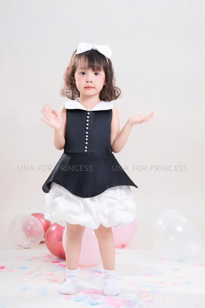 Đầm Công Chúa Dự Tiệc Cao Cấp cho bé gái UNA Royal Bloom phong cách tiểu thư hoàng gia