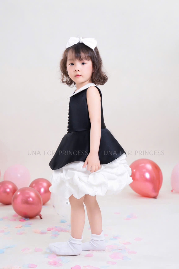 Đầm Công Chúa Dự Tiệc Cao Cấp cho bé gái UNA Royal Bloom phong cách tiểu thư hoàng gia