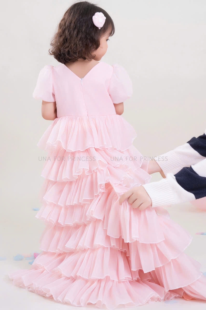 Váy Công Chúa Bé Gái Thiết Kế 2in1 Đuôi Có Thể Tháo Rời - Đầm Dự Tiệc Cao Cấp UNA FOR PRINCESS