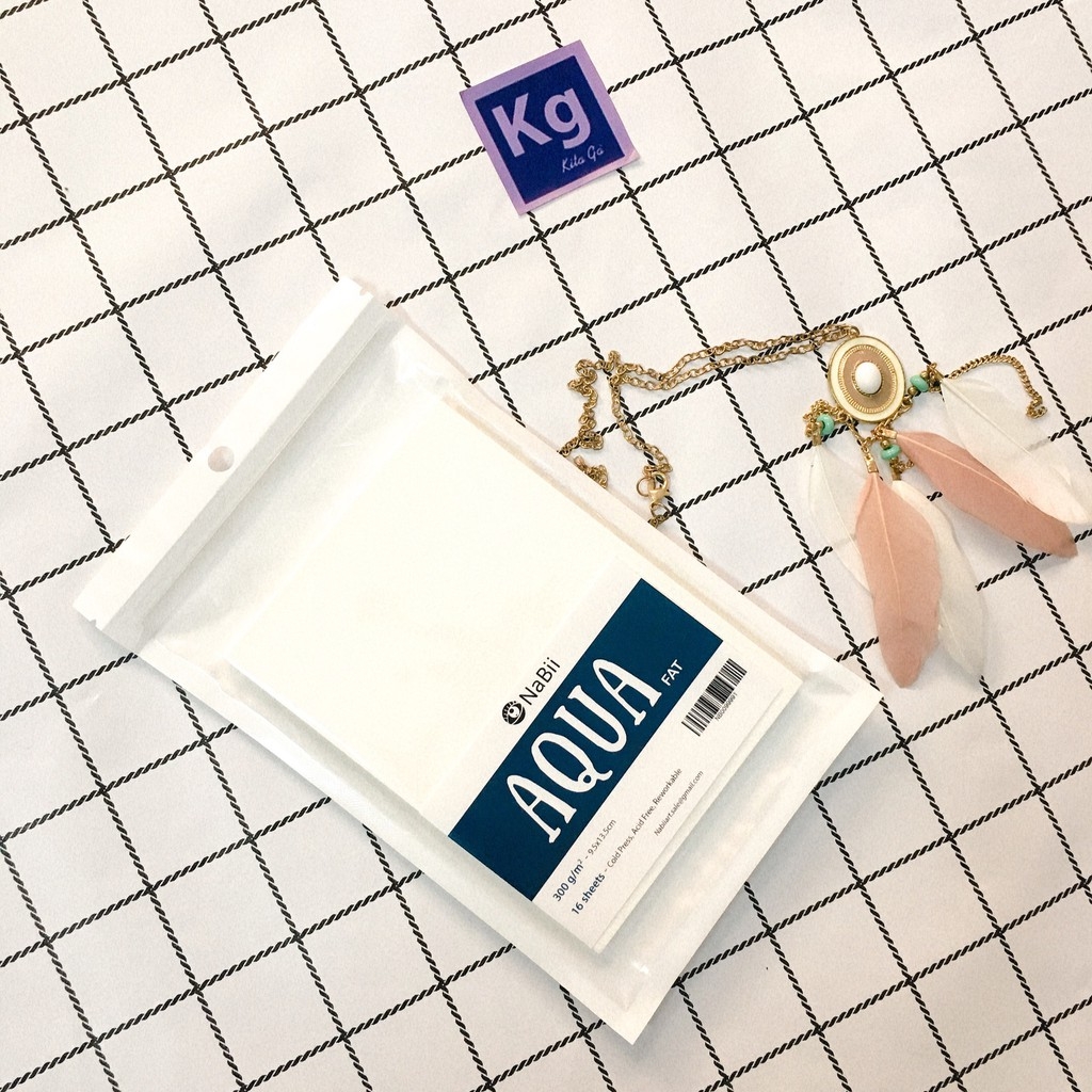 Giấy vẽ màu nước hãng Nabii AQUA Fat 300gsm sổ vẽ A4 A5 IMASketchbook 32t 160gsm