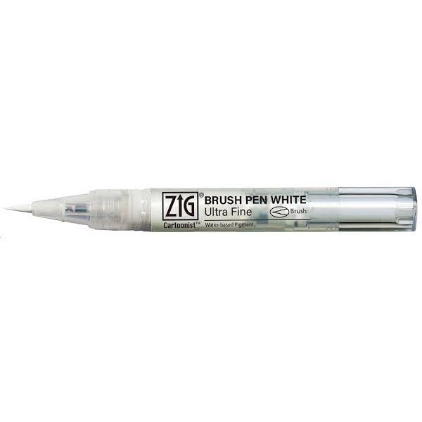 Bút mực trắng KURETAKE ZIG Cartoonist Brush Pen White Ultra Fine
