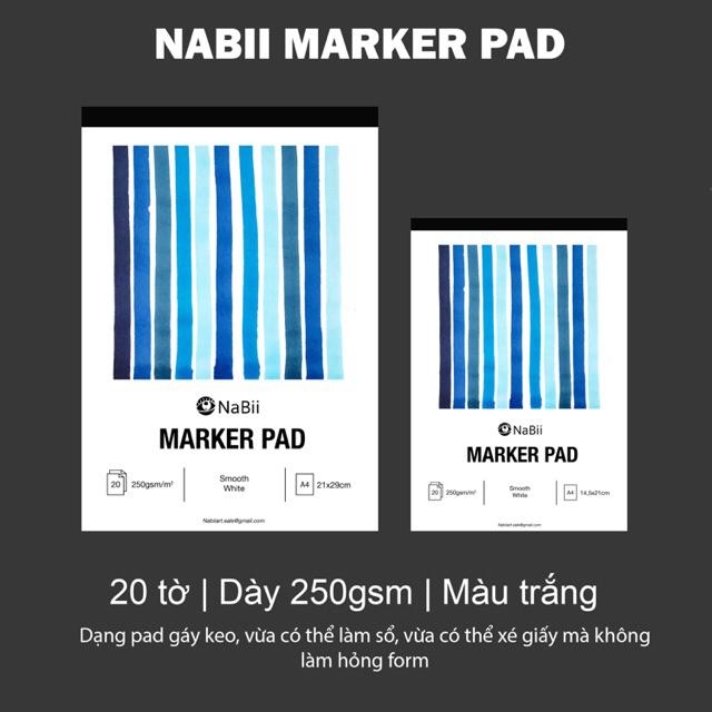 Giấy vẽ màu nước hãng Nabii AQUA Fat 300gsm sổ vẽ A4 A5 IMASketchbook 32t 160gsm