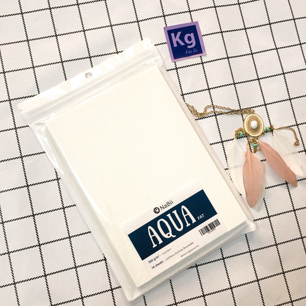 Giấy vẽ màu nước hãng Nabii AQUA Fat 300gsm sổ vẽ A4 A5 IMASketchbook 32t 160gsm