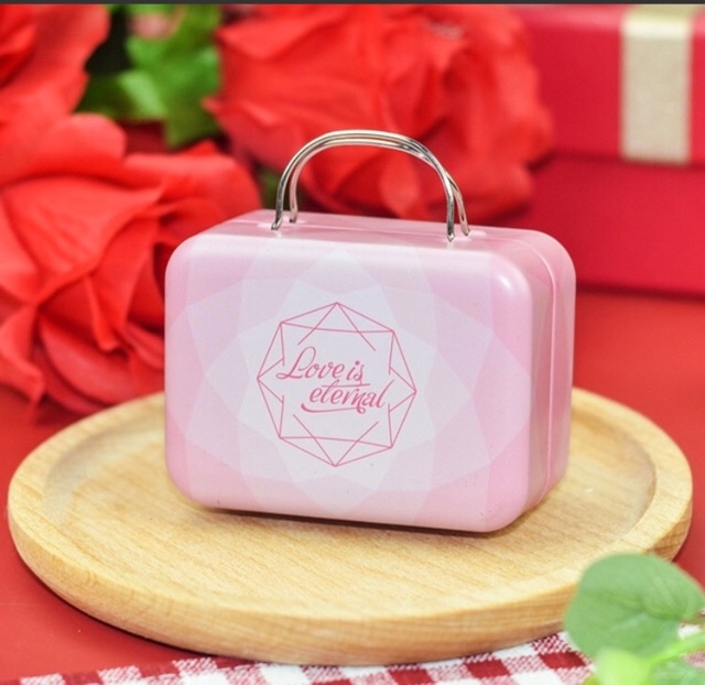 Hộp thiếc nhỏ có quai hình vali