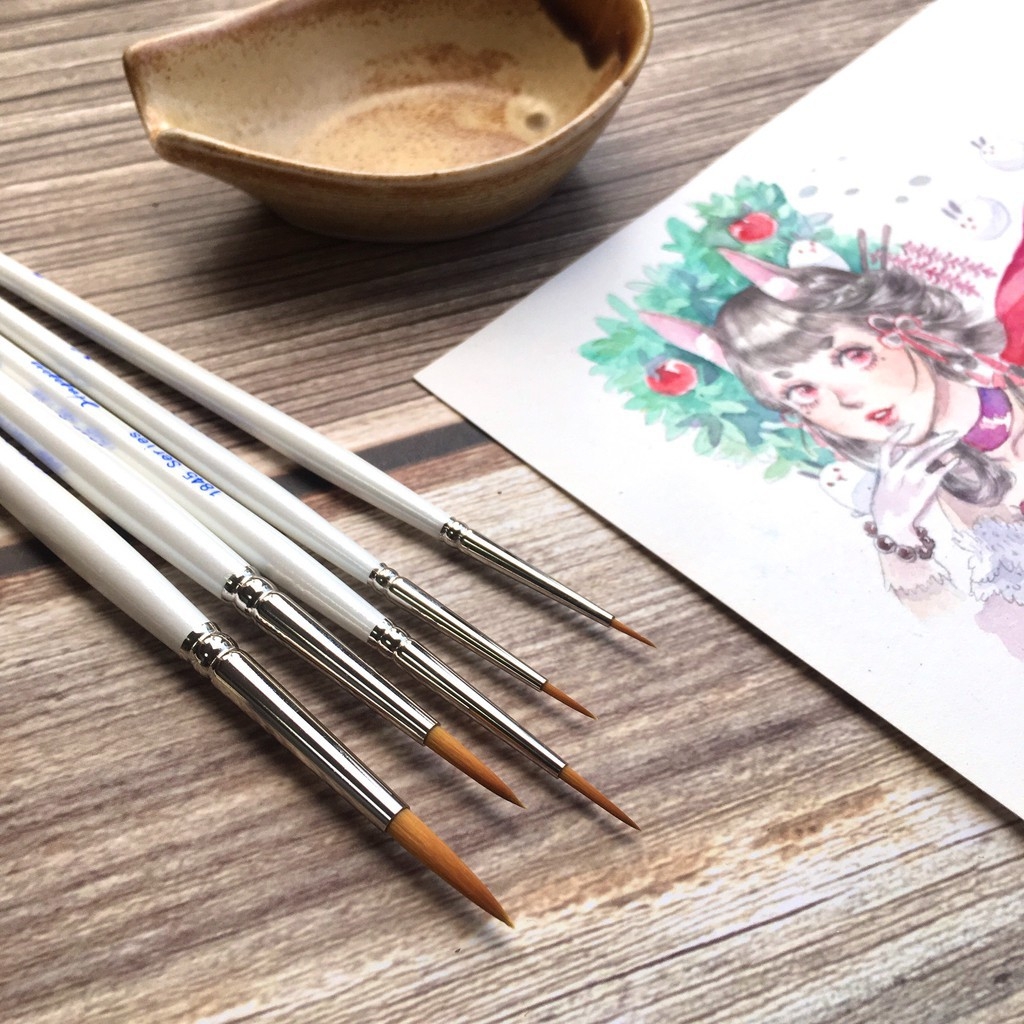 Cọ lông tổng hợp Happy 1845 Round Brush ( Thân Trắng)