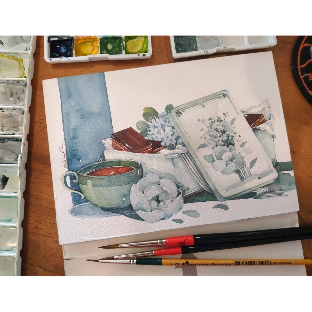 Cọ lông tổng hợp Happy 1845 Round Brush (Thân Viền Đỏ )