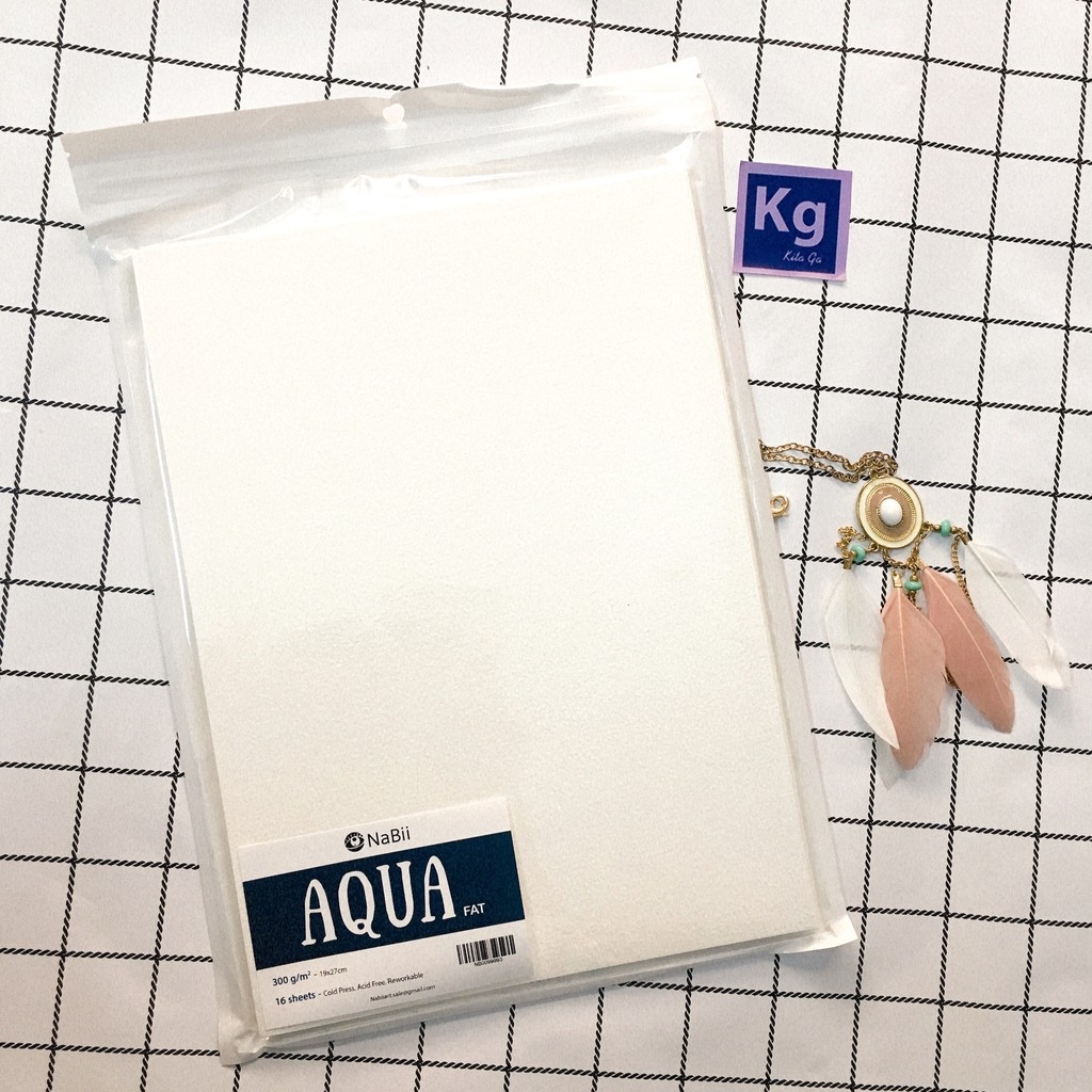 Giấy vẽ màu nước hãng Nabii AQUA Fat 300gsm sổ vẽ A4 A5 IMASketchbook 32t 160gsm