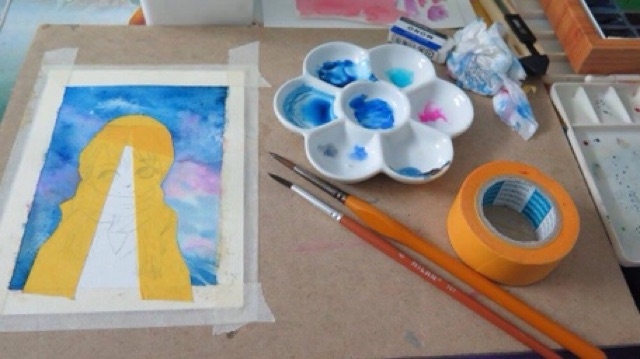 Băng keo dính giấy chặn màu, chặn sơn chịu nhiệt & cố định tranh