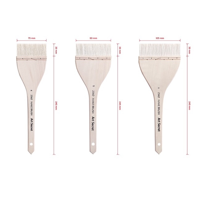 Cọ Mảng Art Secret lông dê thân gỗ cán dài