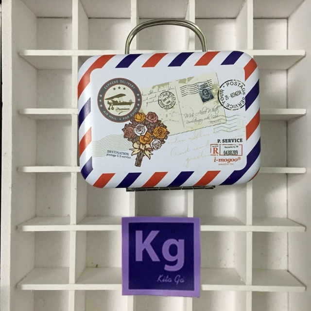 Hộp thiếc nhỏ có quai hình vali