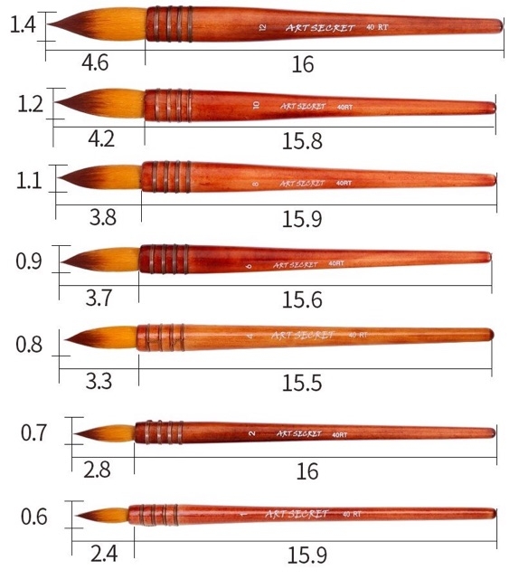 Cọ vẽ Mop Art Secret 40 RT Hàn Quốc thân gỗ