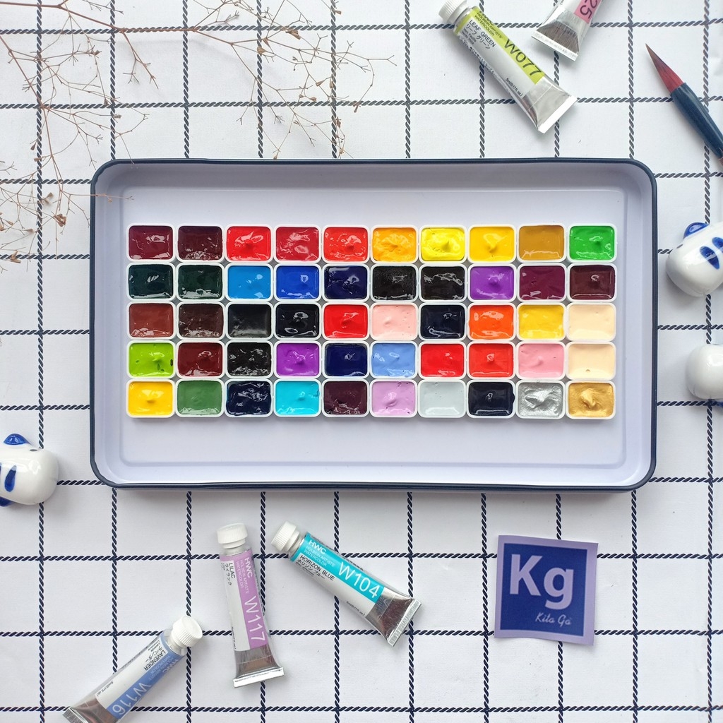 Màu nước Holbein Pocket set đặc biệt 12 Nanakami Yufushi Lemon Shigure Higuchi 24 Botanical 48 mix