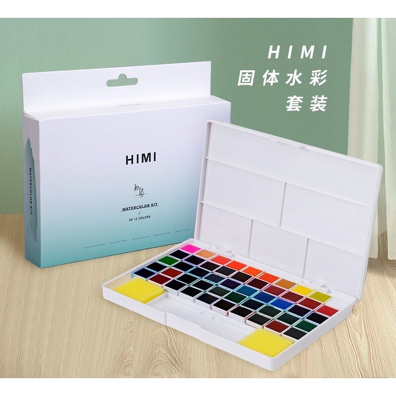 Set Màu Nước Himi Dạng Nén kèm giấy vẽ cọ bút tẩy