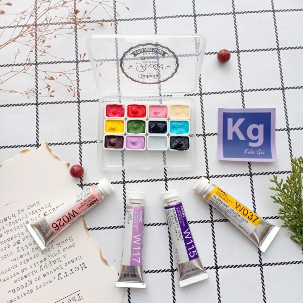 Màu nước Holbein Pocket set đặc biệt 12 Nanakami Yufushi Lemon Shigure Higuchi 24 Botanical 48 mix