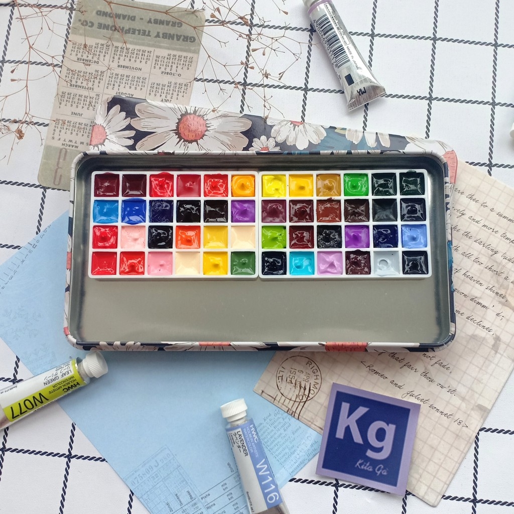 Màu nước Holbein Pocket set đặc biệt 12 Nanakami Yufushi Lemon Shigure Higuchi 24 Botanical 48 mix