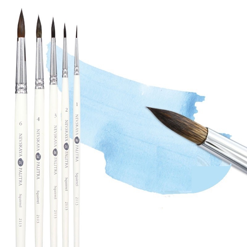 Cọ vẽ lông chồn Kolinsky lông sóc cao cấp Nevskaya palitra Nga vẽ màu nước acrylic sơn dầu vẽ nail (hãng Whitenights)