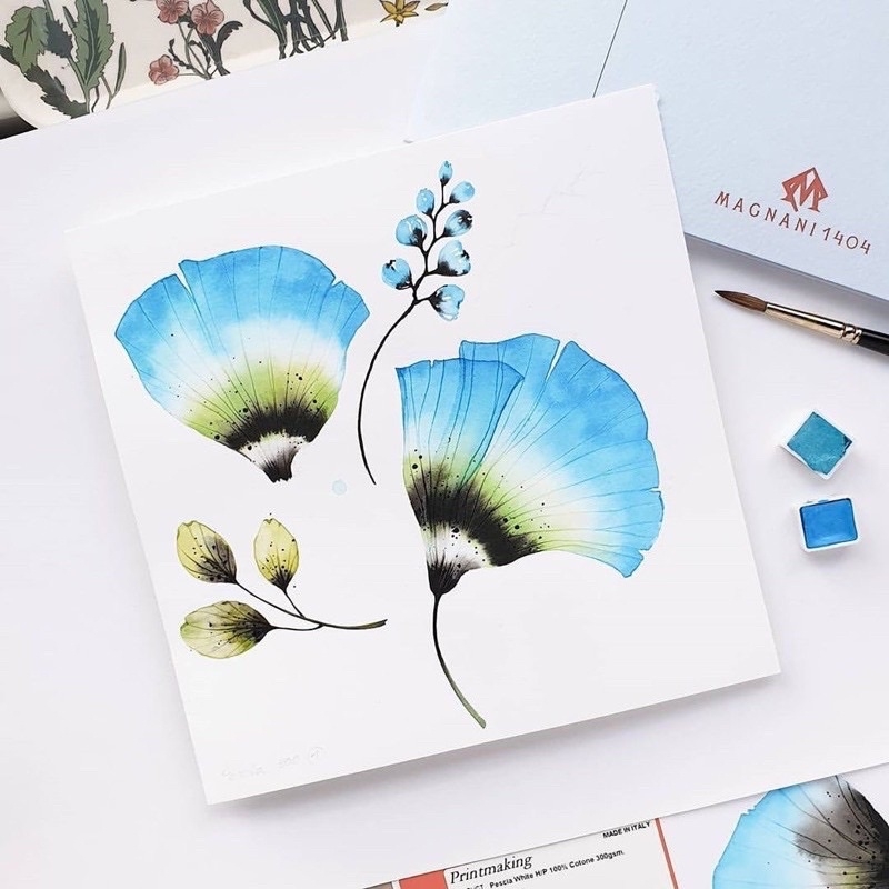 Giấy vẽ màu nước màu chì chuyên dụng túi 10 tờ Size lớn A3 A2 các hãng