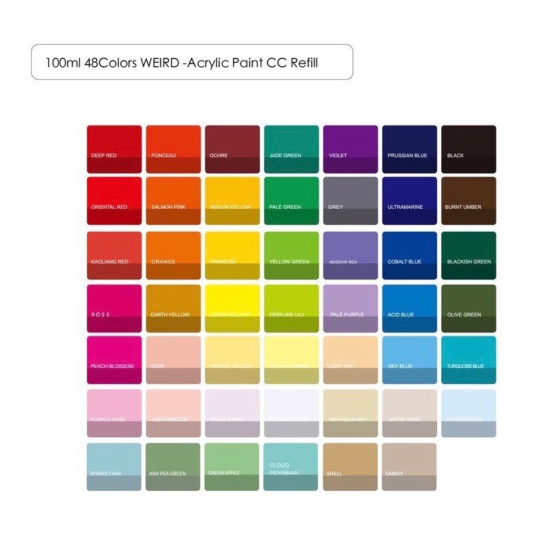 Túi refill màu Acrylic Miya 100ml