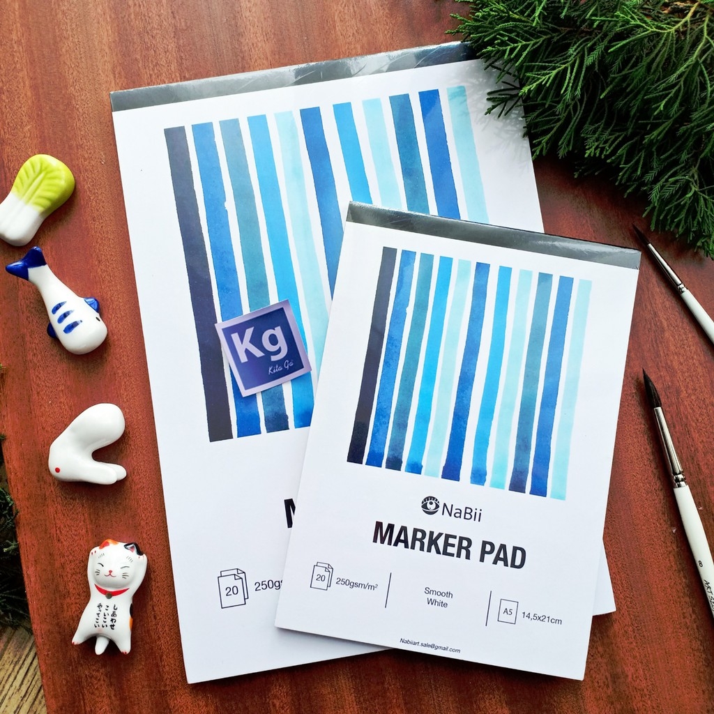 Giấy vẽ màu nước hãng Nabii AQUA Fat 300gsm sổ vẽ A4 A5 IMASketchbook 32t 160gsm