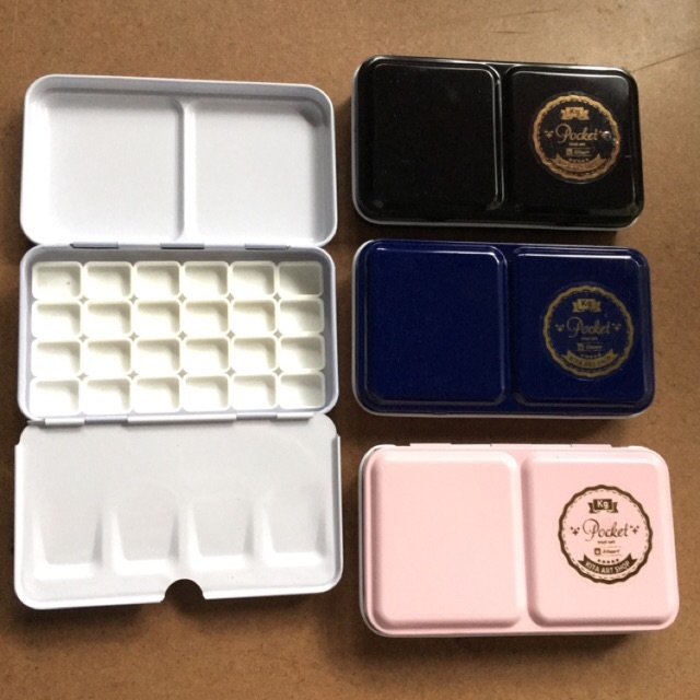 Hộp thiếc gập 3 mini rỗng đáy trơn