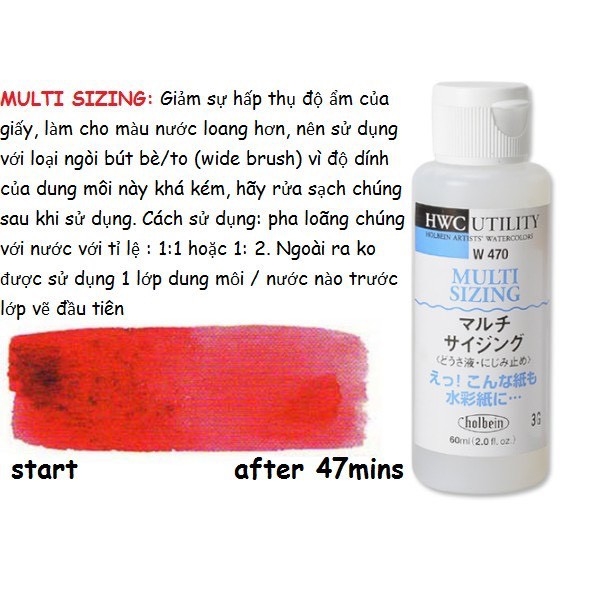 Keo chặn màu dung môi oxgall , tạo nhũ Multil Sizing Medium Gum Arabic vẽ màu nước các hãng hạng họa sĩ chuyên nghiệp