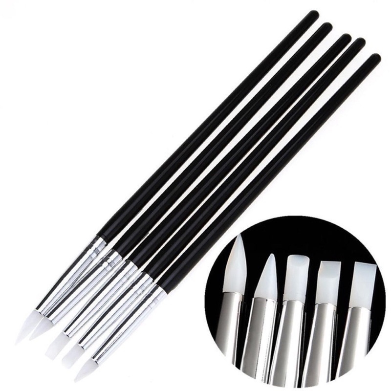 Cọ silicon vẽ keo chặn màu, nail, tạo hình đất sét