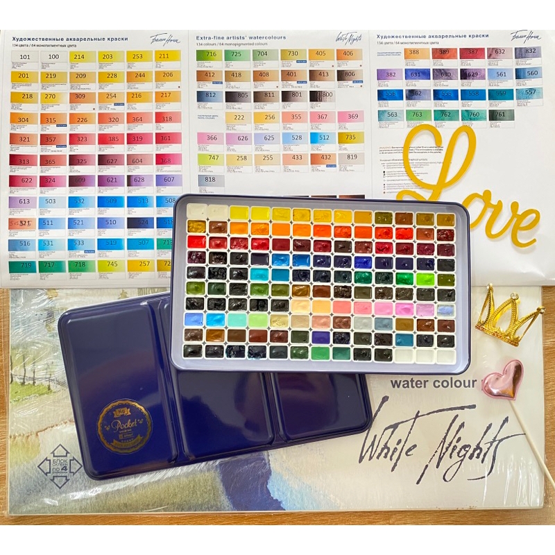 Pocket màu nước Nga White Nights hạng họa sĩ chuyên nghiệp full mã