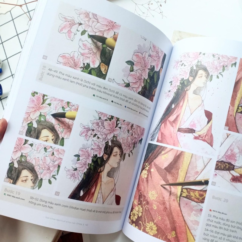 ❄❄Quân Tử Hoa- Mỹ Nữ Hoa - Nghệ thuật vẽ màu nước cổ trang ❄❄