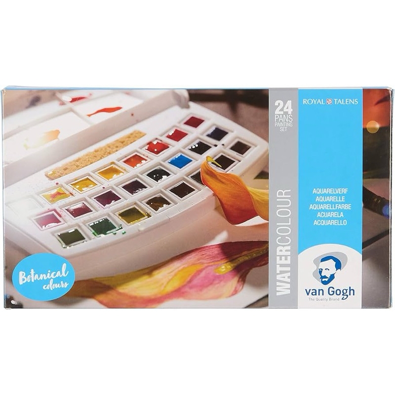 Set màu nước nén Vangogh hãng Royal Talens 12 nhũ 15 24 36 màu