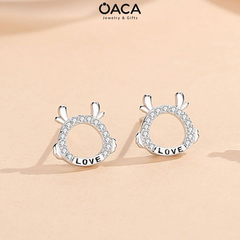 Bông tai bạc Rồng Artabotrys dễ thương đá CZ