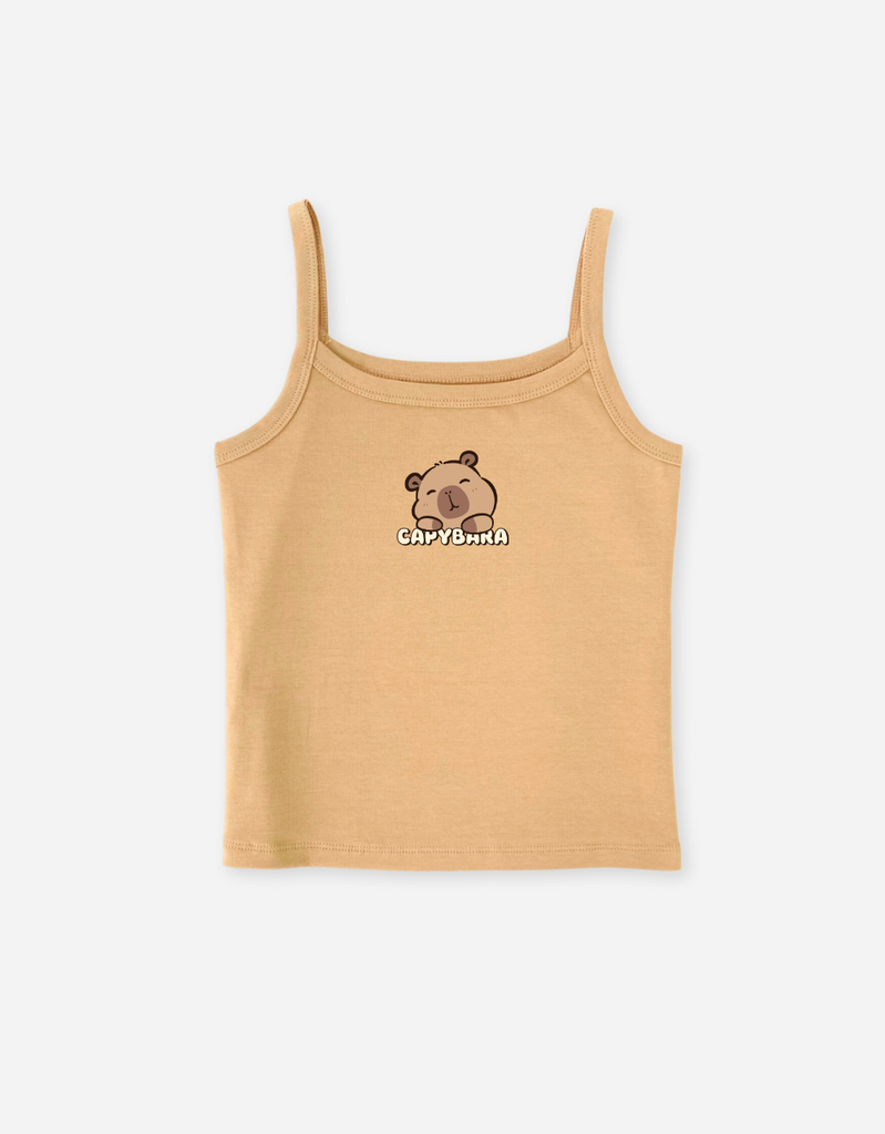 Áo bé gái thun rib cotton,  Áo 2 dây dáng ôm body